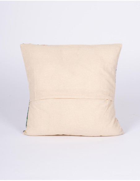 Weißer Kissenbezug mit Blumenmuster, 40 x 40 cm, handgefertigt aus Baumwolle