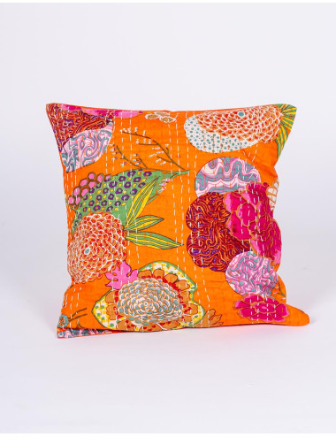 Orange floral cotton...