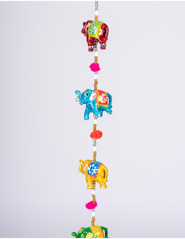 Pendentif éléphant décoratif en céramique avec...