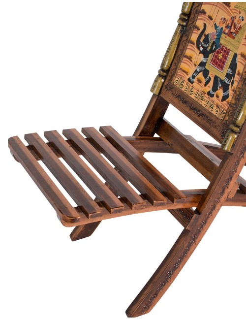 hindu-rajasthan-jaipur-chair-pintado à mão