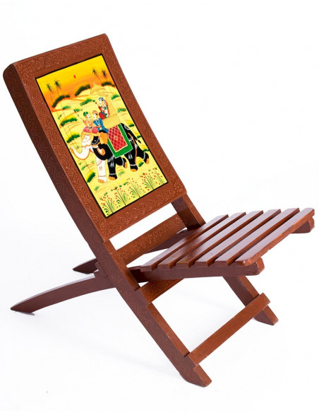 Authentic Indian Handcrafted Folding Wooden Chair