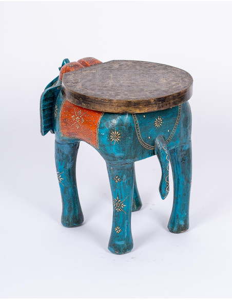 Panca decorativa a forma di elefante – artigianato indiano