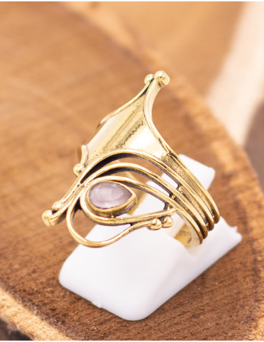 Anello fatto a mano con pietra minerale – Oro o...