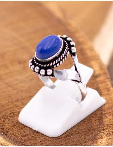 anillo-etnico-plateado-piedra-mineral-grande 2