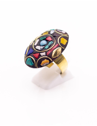 Bague large faite main avec... 2