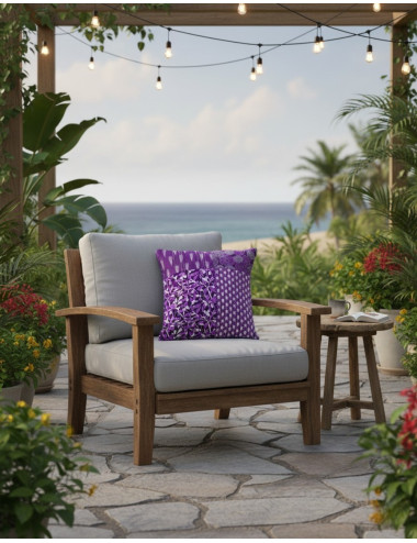 Purple and white cushion...