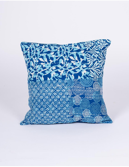 Blue and white cushion cover – Handmade ethnic decoration
