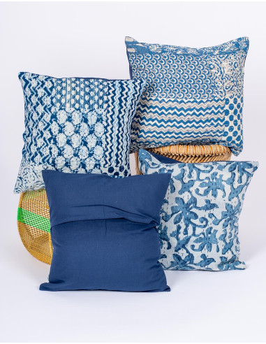 Blue and white cushion cover – Handmade ethnic...