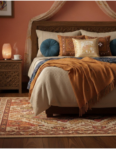 White cushion cover with elephant – Indian...