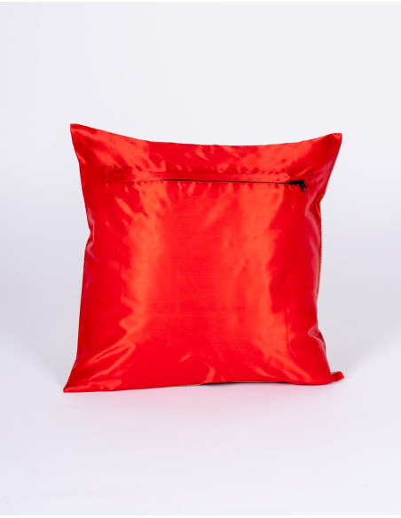 Housse de coussin rouge à motif éléphant – Décoration bohème indienne