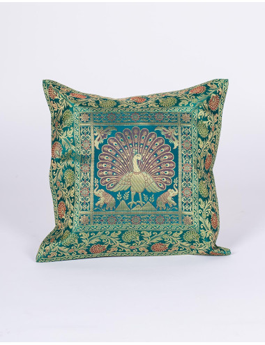 Green cushion cover with...