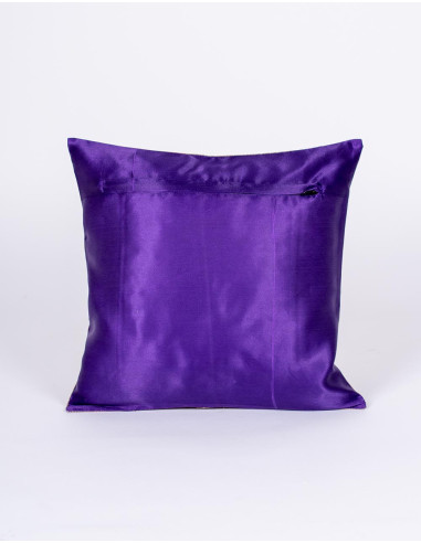 Housse de coussin violette à motif circulaire...