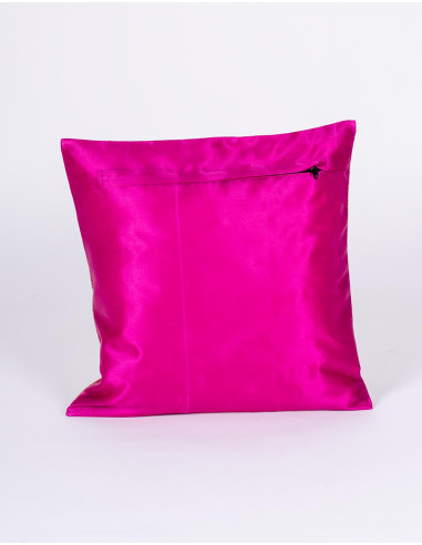 Housse de coussin rose à motifs d'oiseaux...
