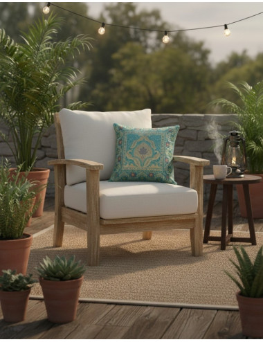 Capa de almofada turquesa...