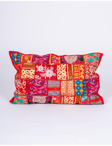 Roter Patchwork-Kissenbezug... 2