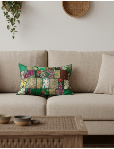 funda-cojin-verde-patchwork-algodon-artesanal