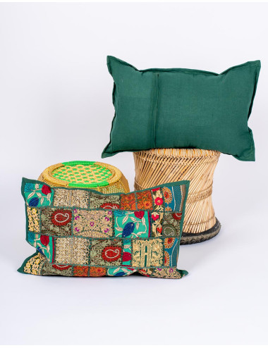 Coussin indien vert fait... 2