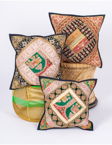 Black Indian Embroidered Cushion 40x40 – Unique...