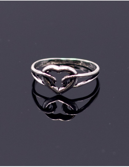 Silberring mit eingraviertem Herz – Indischer handgefertigter Schmuck