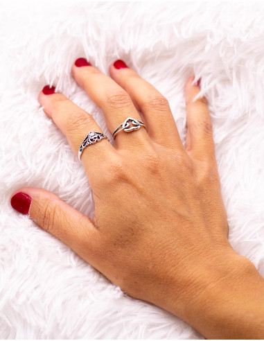 Silver Ring with Carved Heart – Indian Handmade...
