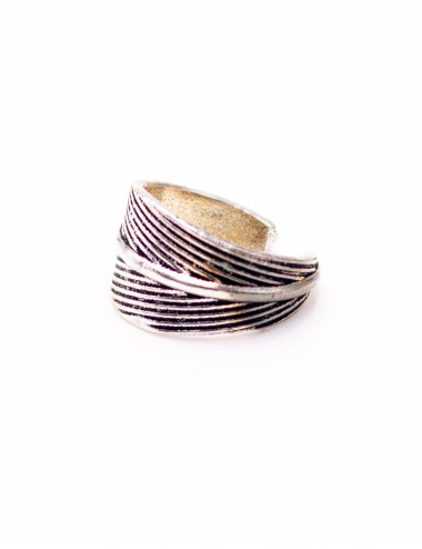 Bague ajustable en argent,... 2