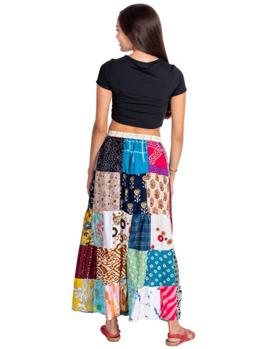 Long Patchwork Indian Cotton Skirt – Ethnic...