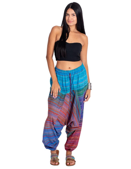 Pantaloni afghani unisex multicolore – Stile etnico indiano boho