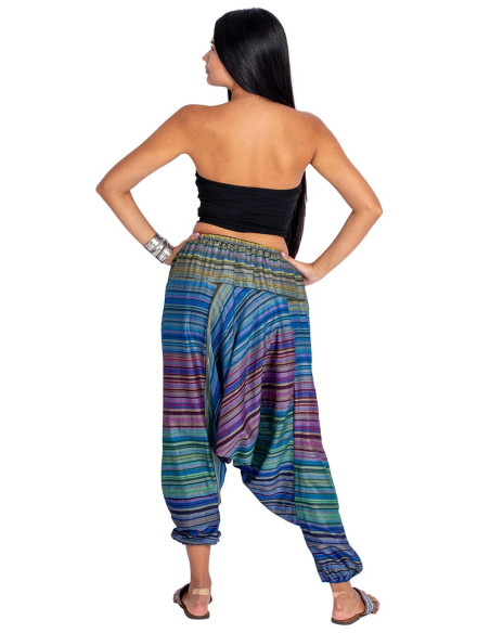 Pantalon afghan unisexe multicolore – Style bohème ethnique indien