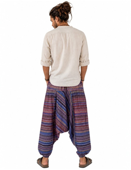Pantalon afghan unisexe multicolore – Style bohème ethnique indien