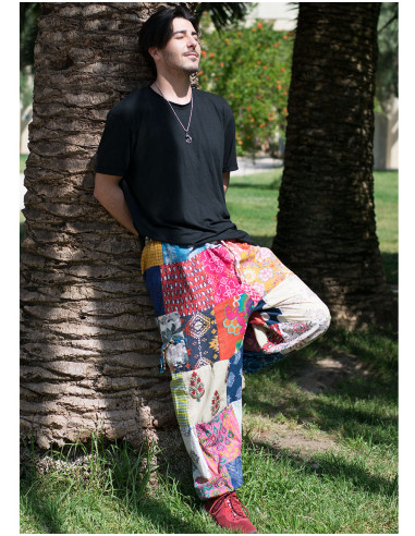 Indian Patchwork Harem Pants – Unisex Handmade...