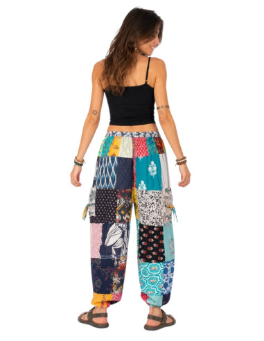 Calças Harem Indianas Patchwork – Unissex,...