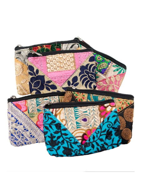 Medium Indian Handmade Patchwork Coin Purse – Unique Ethnic Design