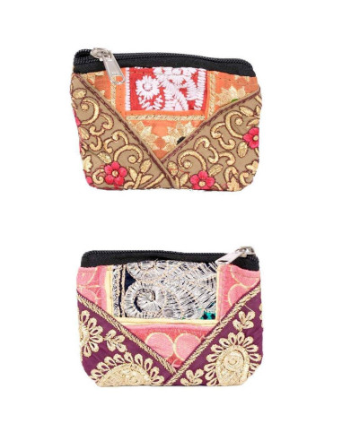 Handgefertigte indische Patchwork-Geldbörse –...