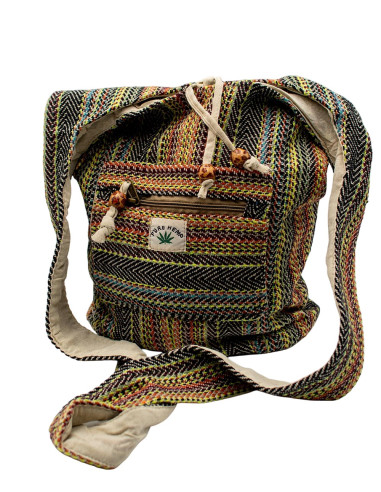 Hippie-Hanf-Schultertasche: Authentische...