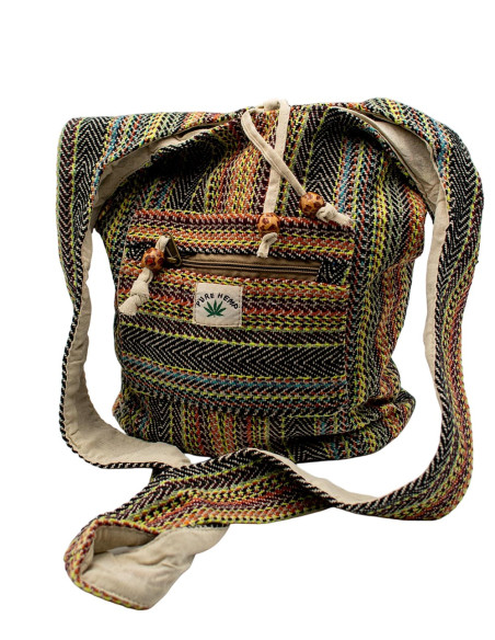 Hippie Hemp Shoulder Bag: Authentic Indian Craftsmanship, Spacious and Versatile