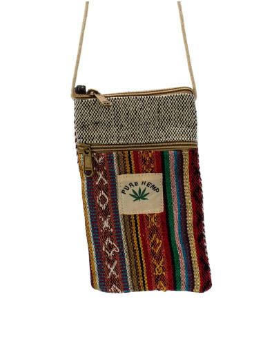 Petit sac bandoulière en chanvre pour téléphone...