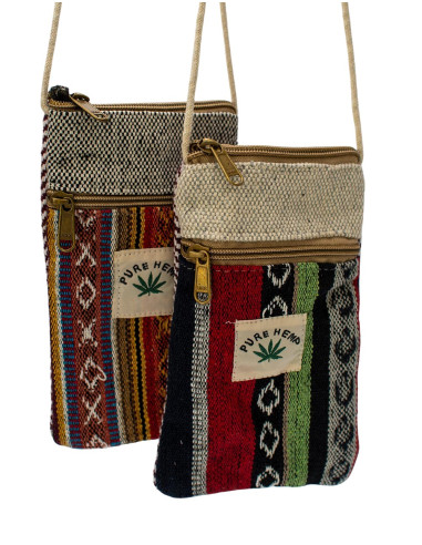 Petit sac bandoulière en chanvre pour téléphone...
