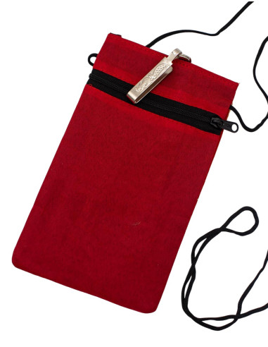 Bolsa transversal grande bordada para celular –...