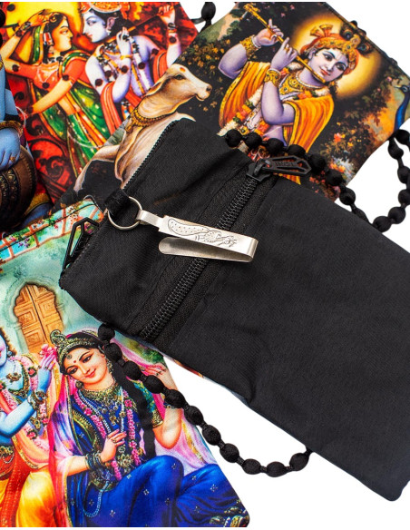 Bolsa de ombro para celular com deuses hindus – Bolsa étnica feita à mão