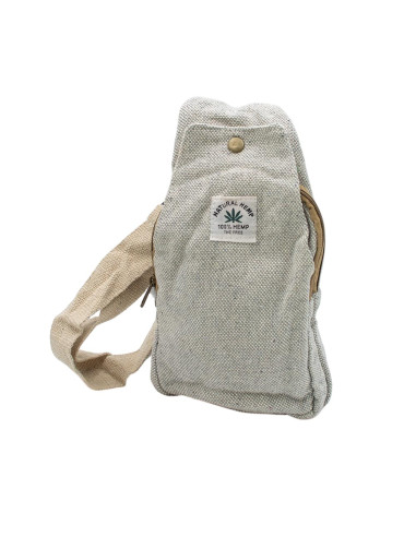 Mochila triangular de cânhamo natural e cinza –...