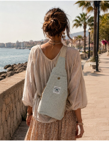Natural Hemp Triangular Backpack – Unisex...