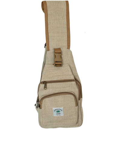 Sac à dos triangulaire en chanvre naturel –...