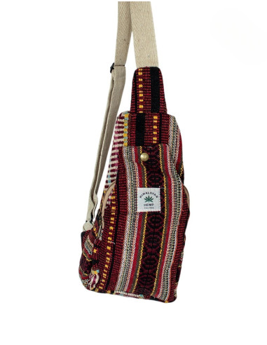 Dreieckiger Rucksack aus mehrfarbigem Hanf –...