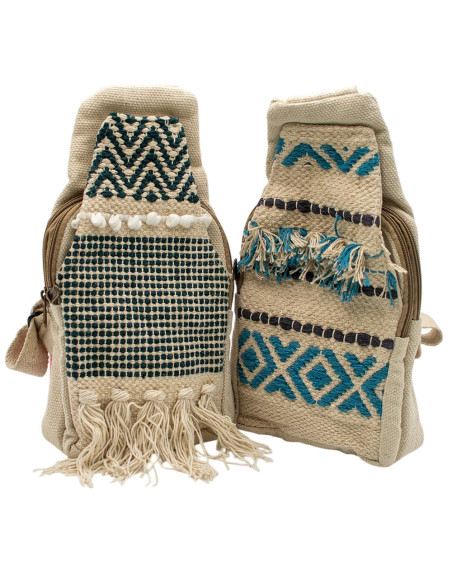 Boho-Dreiecksrucksack aus Baumwolle – Ethnische indische Handwerkskunst