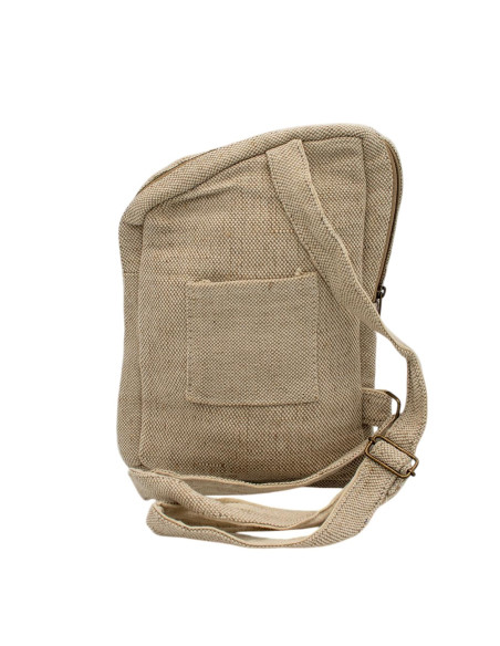Asymmetrischer Rucksack aus Naturhanf – Unisex, handgefertigt im Boho-Stil