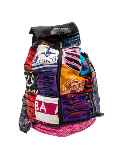 Sac à dos patchwork hippie transformable en...