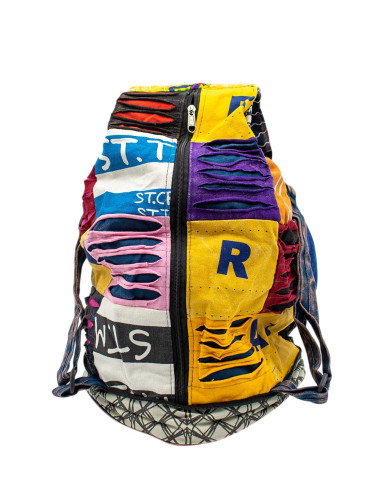 Zaino hippie patchwork trasformabile in cuscino...