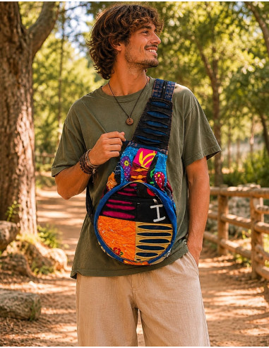 Mochila Hippie Patchwork que se transforma em...