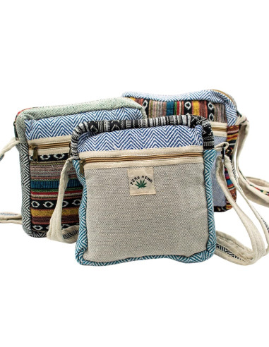 Unisex-Schultertasche aus Hanf, handgefertigt –...
