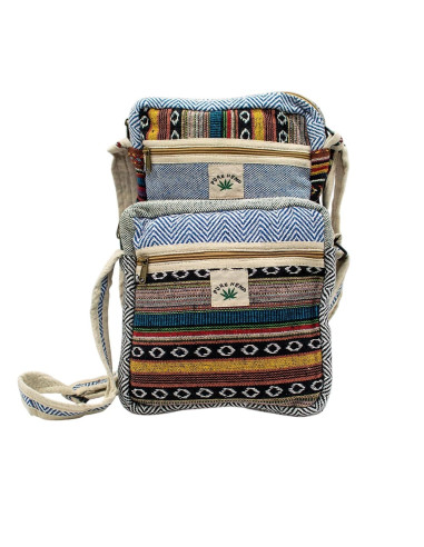 Unisex-Schultertasche aus Hanf, handgefertigt –...